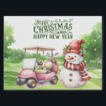 Snowman with golf-themed  Christmas gift Tissue Paper<br><div class="desc">Wrap your holiday gifts in style with our "Snowman " golf-themed Christmas tissue paper, designed especially for golf enthusiasts! Featuring a whimsical snowman in golfing attire, joyfully swinging a golf club amidst a winter wonderland backdrop. Delightful golf balls scattered around add a playful touch to this festive scene. Perfect for...</div>