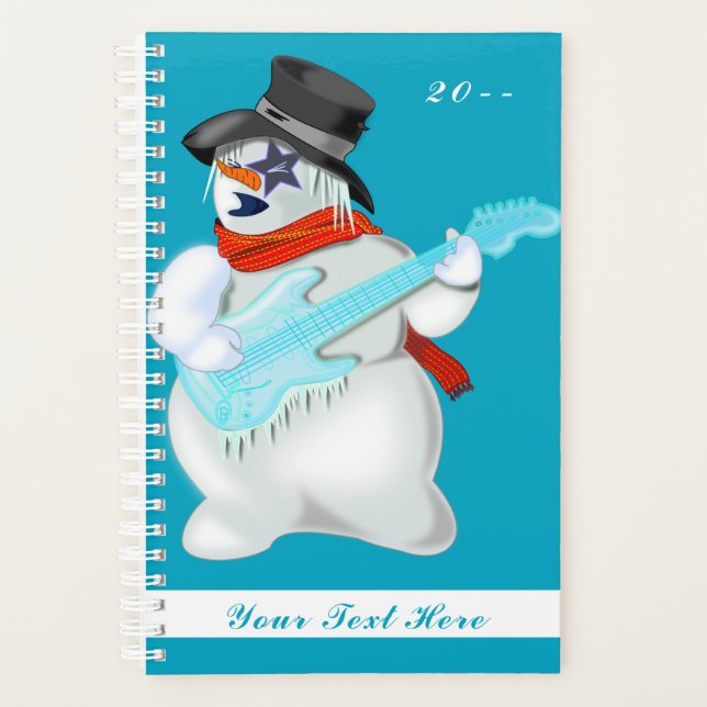 Snowman with Guitar Funny Planner Personalized (Front)
