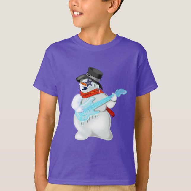 Snowman with Guitar T-Shirt (Front)