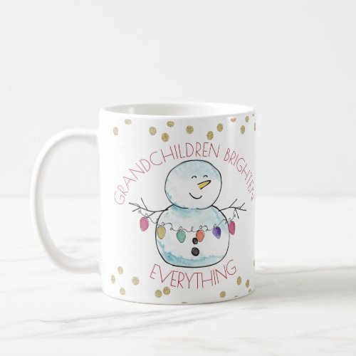 Snowman with Lights Grandchild photo Coffee Mug