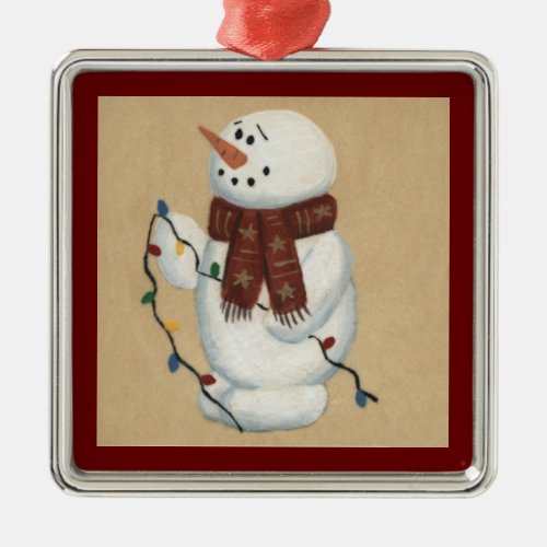 Snowman With Lights Ornament