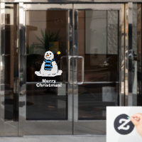 Snowman with Merry Christmas Window Cling