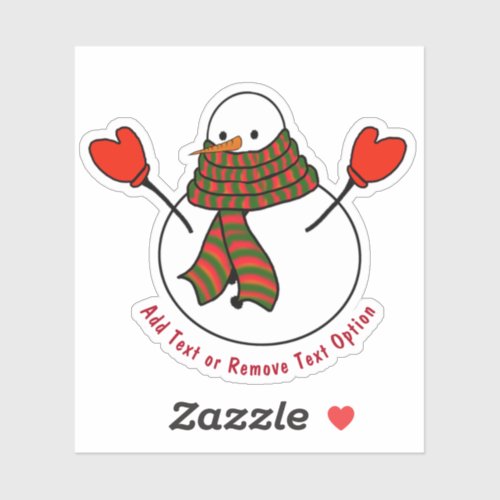 Snowman With Mittens Christmas Sticker