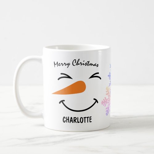 Snowman With Narrow Eyes Merry Christmas Coffee Mug