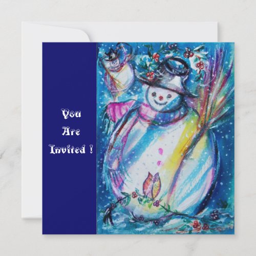 SNOWMAN WITH OWL  New Years Eve Party Invitation