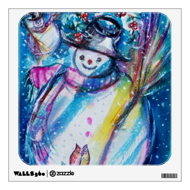 SNOWMAN WITH OWL WALL DECAL (Front)