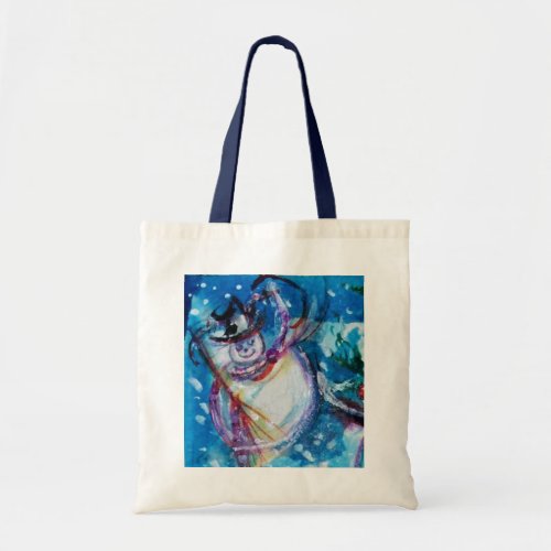 SNOWMAN WITH OWL Winter Season Tote Bag