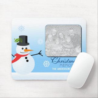 Snowman (with photo) mouse pad