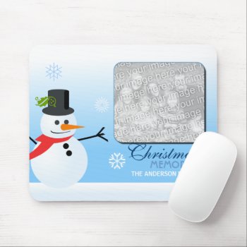 Snowman (with Photo) Mouse Pad by morning6 at Zazzle