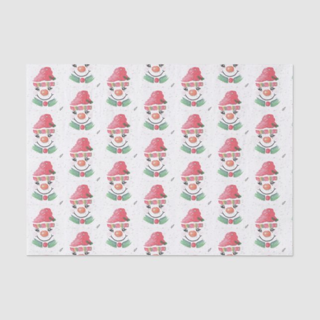 Snowman with Red Cap Tissue Paper (Front)