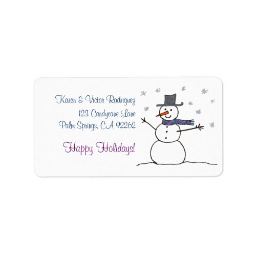 Snowman with Scarf address labels