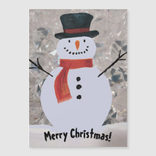 Snowman With Scarf Magnetic Card