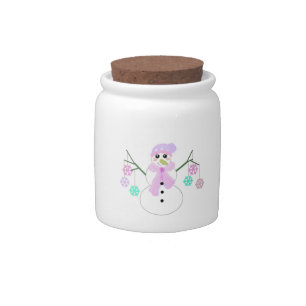 Snowman with Snowflake Collection Candy Jar