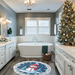 Snowman With Snowflake Frame Christmas Area Outdoor Rug<br><div class="desc">This 5-foot round indoor area rug features an adorable snowman at its center, surrounded by a whimsical circle of delicate snowflakes. The snowman, adorned with a cozy knit hat topped with a pom pom and a cheerful scarf, brings a heartwarming touch to any room. The surrounding snowflake frame adds a...</div>