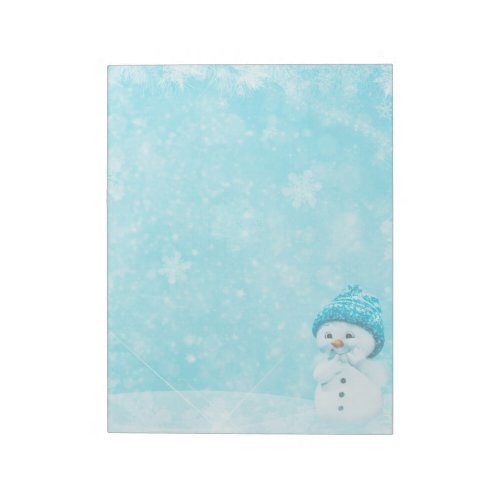 Snowman With Snowflakes _ 11 x 85 Notepad