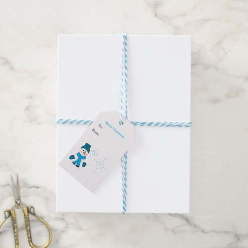 Snowman with Snowflakes Gift Tags