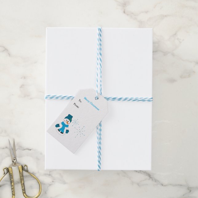 Snowman with Snowflakes Gift Tags (With Twine)