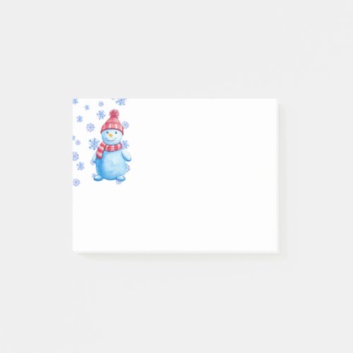Snowman with Snowflakes Post_it Notes