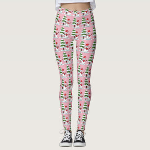 Snowman with Snowy Pine Tree Leggings