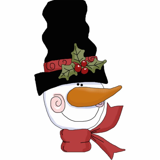 Snowman with Stovepipe Hat Ornament (Front)