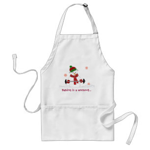 Snowman with Sweet Saying Adult Apron