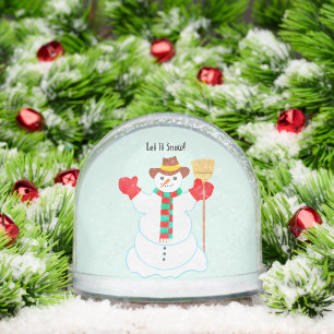 Snowman With Text Snow Globe