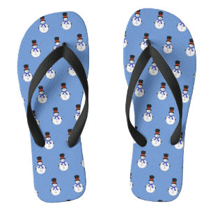 Snowman with top hat flip flops