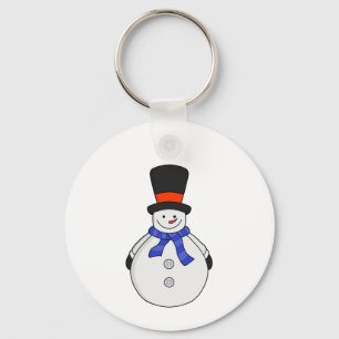 Snowman with top hat keychain