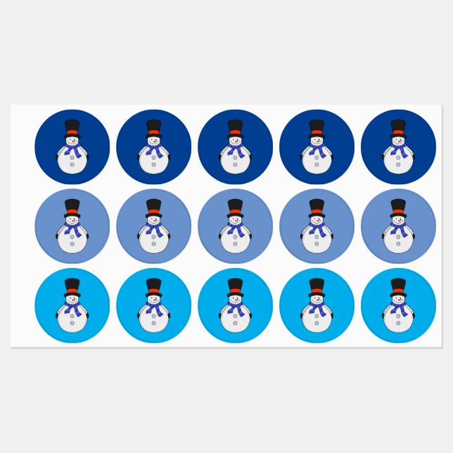 Snowman with top hat labels (Sheet)