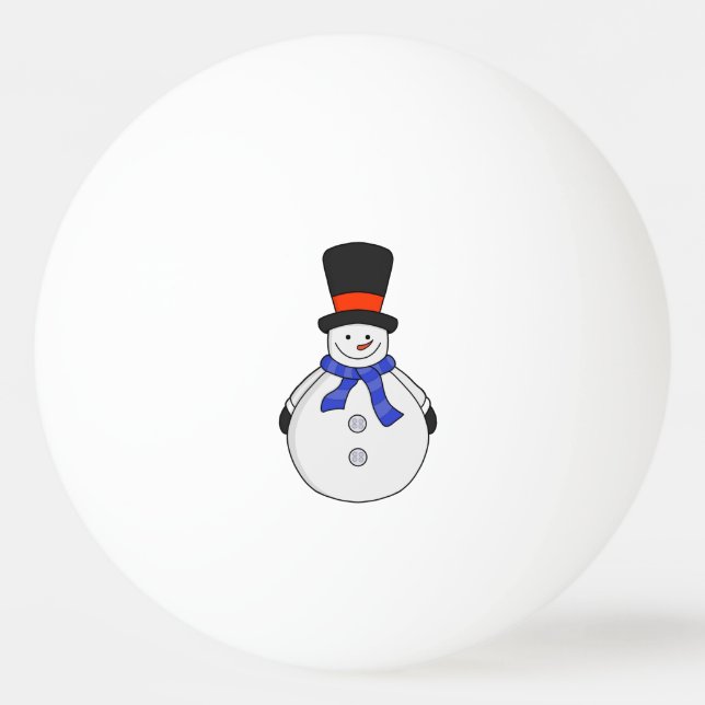 Snowman with top hat  ping pong ball (Front)