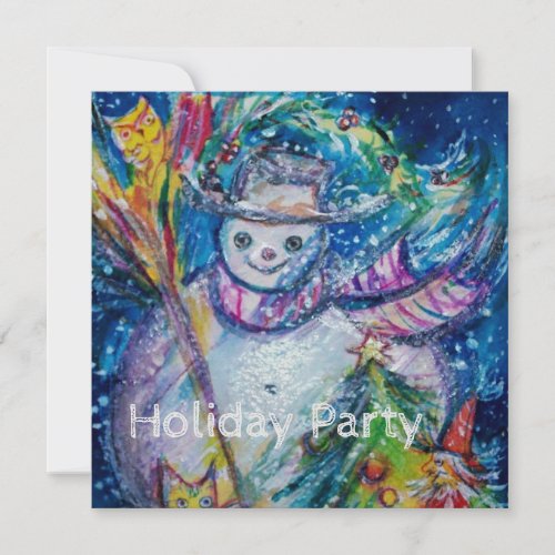 SNOWMAN WITH TOYS Christmas Holiday Party Invitation