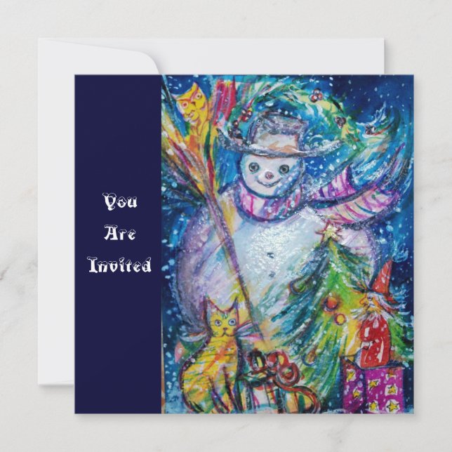 SNOWMAN WITH TOYS, Christmas Party Invitation (Front)