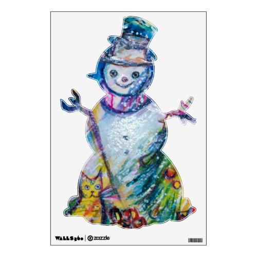 SNOWMAN WITH TOYS WALL STICKER