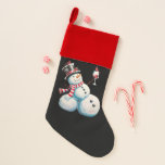 Snowman With Wine Christmas Funny Xmas Gift Christmas Stocking<br><div class="desc">Snowman With Wine Christmas Funny Xmas Gift</div>