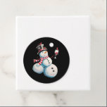 Snowman With Wine Christmas Funny Xmas Gift Favor Tags<br><div class="desc">Snowman With Wine Christmas Funny Xmas Gift</div>