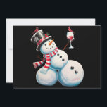 Snowman With Wine Christmas Funny Xmas Gift Holiday Card<br><div class="desc">Snowman With Wine Christmas Funny Xmas Gift</div>