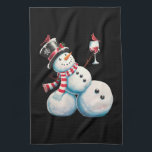 Snowman With Wine Christmas Funny Xmas Gift Kitchen Towel<br><div class="desc">Snowman With Wine Christmas Funny Xmas Gift</div>