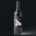 Snowman With Wine Christmas Funny Xmas Gift Label<br><div class="desc">Snowman With Wine Christmas Funny Xmas Gift</div>