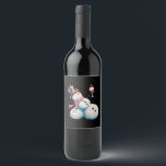 Snowman With Wine Christmas Funny Xmas Gift Label<br><div class="desc">Snowman With Wine Christmas Funny Xmas Gift</div>
