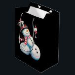 Snowman With Wine Christmas Funny Xmas Gift Medium Gift Bag<br><div class="desc">Snowman With Wine Christmas Funny Xmas Gift</div>
