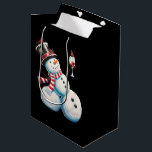 Snowman With Wine Christmas Funny Xmas Gift Medium Gift Bag<br><div class="desc">Snowman With Wine Christmas Funny Xmas Gift</div>