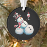Snowman With Wine Christmas Funny Xmas Gift Ornament<br><div class="desc">Snowman With Wine Christmas Funny Xmas Gift</div>