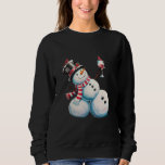 Snowman With Wine Christmas Funny Xmas Gift Sweatshirt<br><div class="desc">Snowman With Wine Christmas Funny Xmas Gift</div>