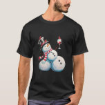 Snowman With Wine Christmas Funny Xmas Gift T-Shirt<br><div class="desc">Snowman With Wine Christmas Funny Xmas Gift</div>
