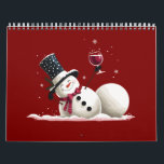 Snowman With Wine Christmas Gift Xmas Holiday  Calendar<br><div class="desc">Snowman With Wine Christmas Gift Xmas Holiday</div>