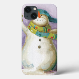 Snowman with Winter Mittens iPhone 13 Case