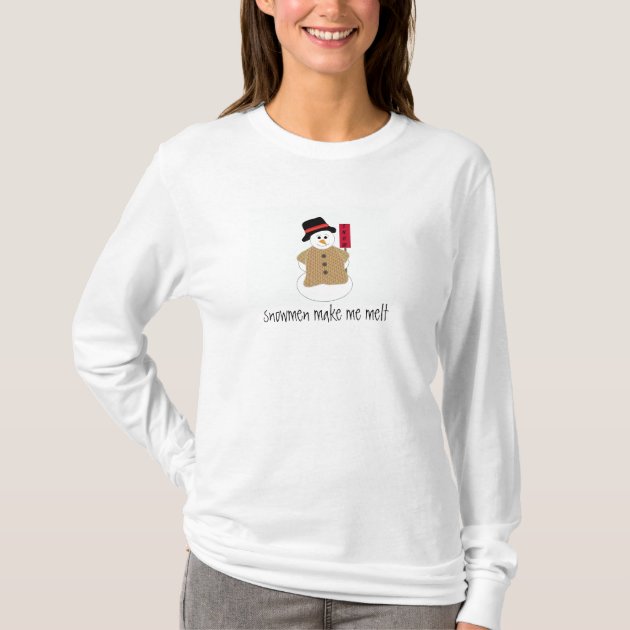 Snowman with Winter Saying T-Shirt | Zazzle