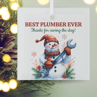 Snowman with Wrench Best Plumber Ever Christmas