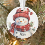 Snowman with Your Name Acrylic  Ornament<br><div class="desc">Beyond just a decoration,  our Personalized Snowman Acrylic Ornament stands as a testament to the beauty of individual memories and moments shared during the festive season. Whether it's for your own tree or a gift for someone special,  this ornament is bound to light up faces and hearts alike.</div>