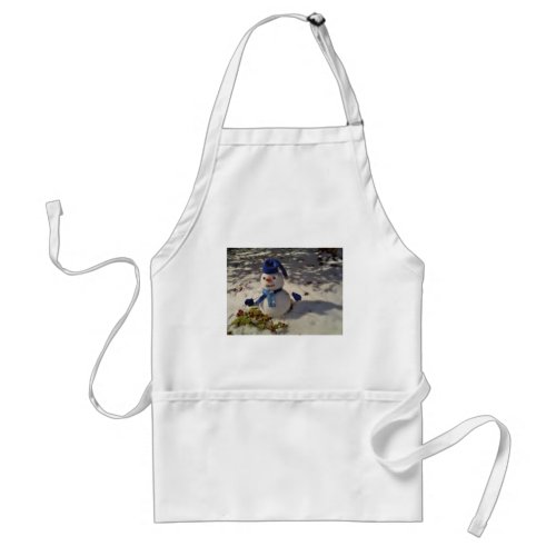 Snowman withBlue Hat and Scarf Adult Apron